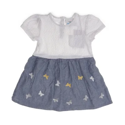 Klänning (Blå, Vit, Gul, Silverfärgad) från Topomini Bomull, Elastan