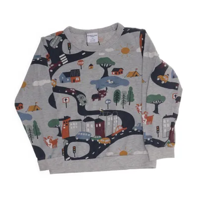Lange mouwen shirt (Grijs, Meerkleurig) van Polarn O. Pyret Katoen, Elastaan