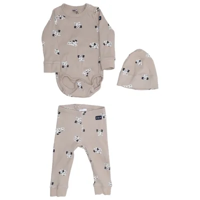 Set (Beige, Flerfärgad) från Polarn O. Pyret Elastan, Ekologisk bomull