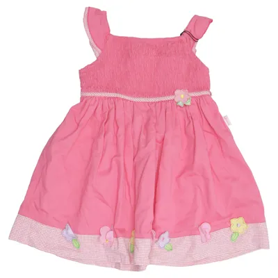 Dress (Pink, White) from Yellow Cab Cotton, Polyester