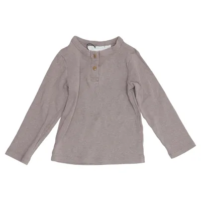 T-shirt manches longues (Marron) de H&M Adorables Coton, Élasthane
