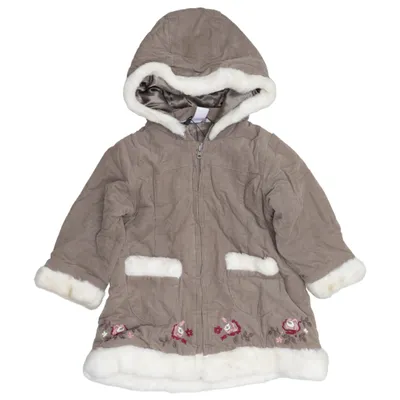 Vinterkappa (Beige, Vit) från H&M Bomull, Polyester