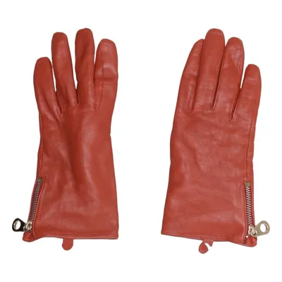 Läderhandskar (Röd) från Handskmakar'n Akryl, Skinn, Ull