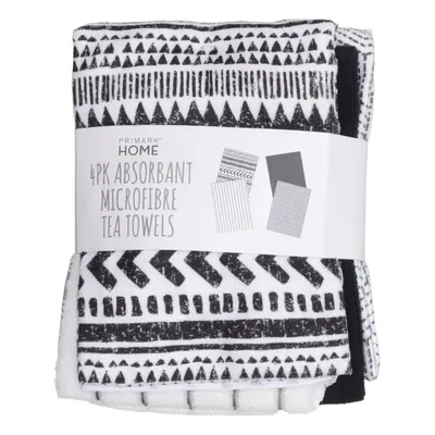 Torchon de cuisine (Noir, Blanc) de Primark Home Polyester