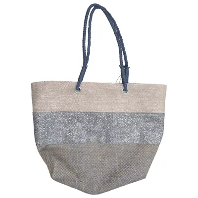 Strandtas (Beige, Zilver, Grijs)