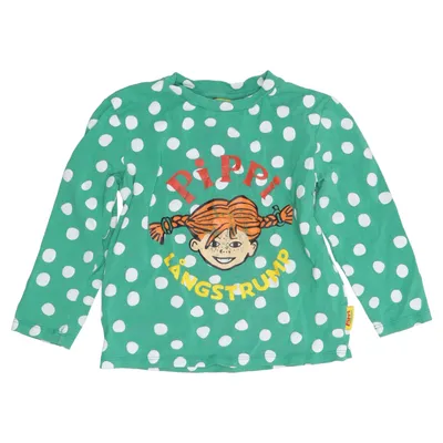 Long sleeve T-shirt (Green, White, Multicolored) from Pippi Långstrump Cotton, Elastane