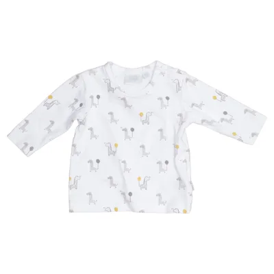 Langærmet t-shirt (Hvid, Flerfarvet) fra Feetje Elastan, Økologisk bomuld
