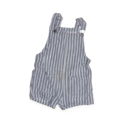 Korte tuinbroek (Blauw, Wit) van Zara Elastaan, Linnen, Viscose