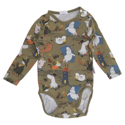 Body (Green, Blue, White, Multicolored) from Moomin by Martinex Elastane, Organic cotton