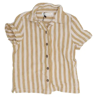 Chemise à manches courtes (Beige, Blanc) de Minimarket Coton, Lin