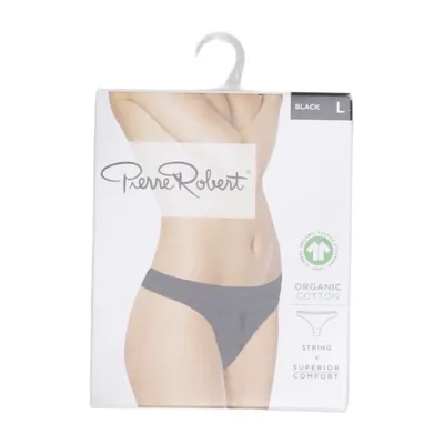 Thongs (Black) from Pierre Robert Elastane, Organic cotton