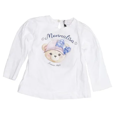 T-shirt à manches longues (Blanc) de Monnalisa Coton