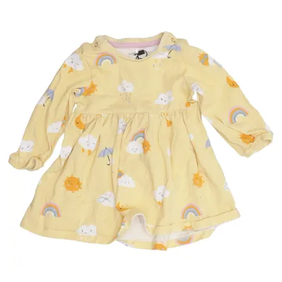 Dress (Yellow, Multicolored) from Polarn O. Pyret Elastane, Organic cotton