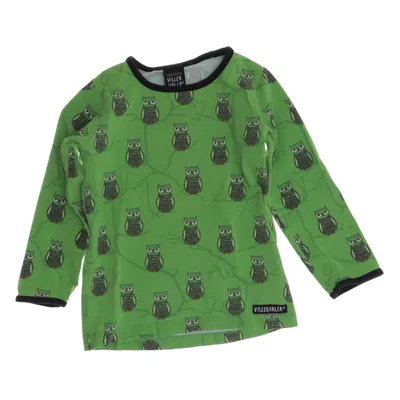 Langærmet t-shirt (Grøn, Flerfarvet) fra Villervalla Elastan, Økologisk bomuld