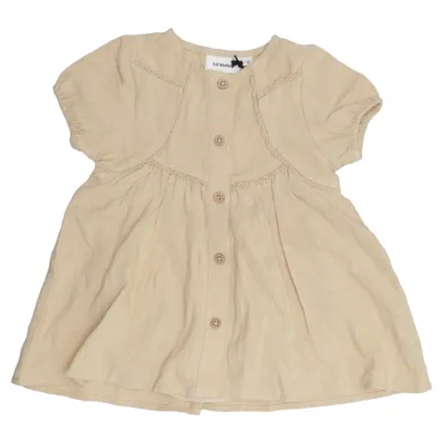 Klänning (Beige) från Lil' Atelier Linne, Ekologisk bomull, Viskos