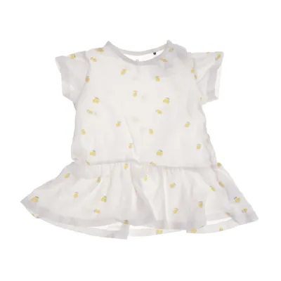 Robe (Blanc, Jaune) de Åhléns Kids Coton, Élasthane