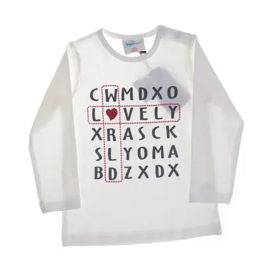 Lange mouwen shirt (Wit, Meerkleurig) van Topomini Katoen, Elastaan