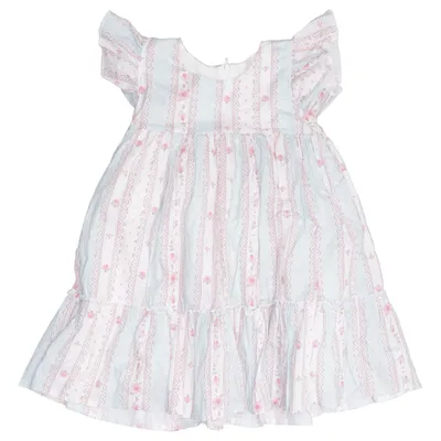 Dress (White, Blue, Pink) from Kinder Cotton, Elastane