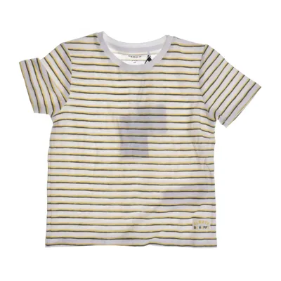 T-shirt (Vit, Gul) från Name It Elastan, Ekologisk bomull