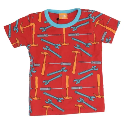 T-shirt (Red, Multicolored) from Me&i Cotton, Elastane