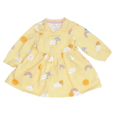 Dress (Yellow, Multicolored) from Polarn O. Pyret Elastane, Organic cotton