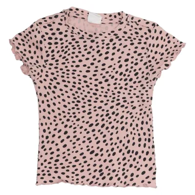 T-shirt (Rose, Noir) de Hema Coton, Élasthane