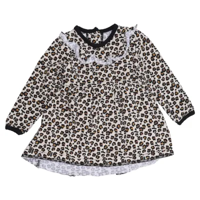 Robe (Beige, Noir) de ICA Coton, Élasthane