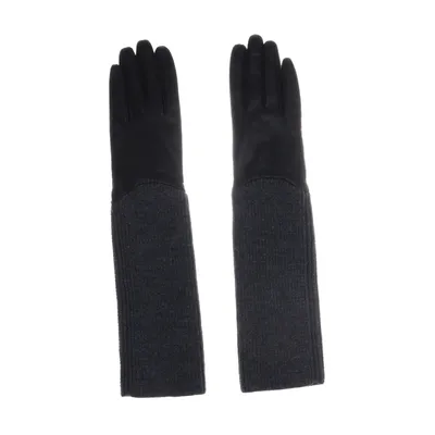 Leather gloves (Black) from COS Polyester, Wool, Leather