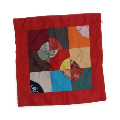 Kuddfodral (Röd, Flerfärgad) Silke