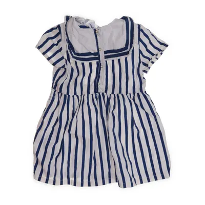 Klänning (Blå, Vit) från Mini Rodini Elastan, Ekologisk bomull