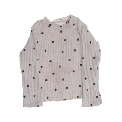 Long sleeve T-shirt (Beige, Brown) from Zara Cotton, Elastane, Polyester