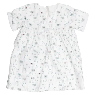 Robe (Blanc, Bleu) de Pigeon Coton