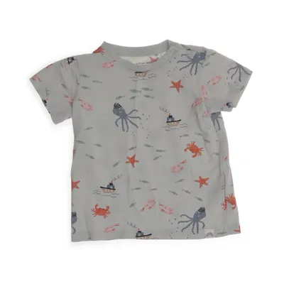 T-shirt (Blauw, Meerkleurig) van Lindex Katoen, Elastaan