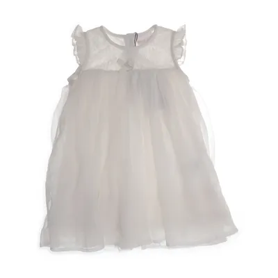 Blomsterpigekjole (Hvid) fra Baby by Lindex Elastan, Nylon, Polyester