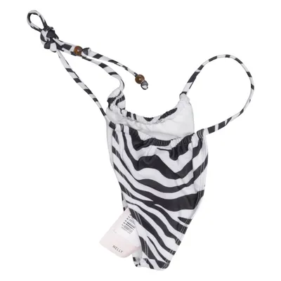 Bikiniunderdel (Sort, Hvid) fra Nelly Elastan, Genanvendt polyester