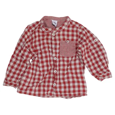 Flanellen overhemd (Rood, Beige) van Petit Bateau Katoen