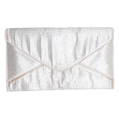 Clutch bag (White, Silver) from Accessories MQ Acrylic, Polyester