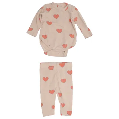 Ensemble (Beige, Rouge) de Tinycottons Coton, Élasthane
