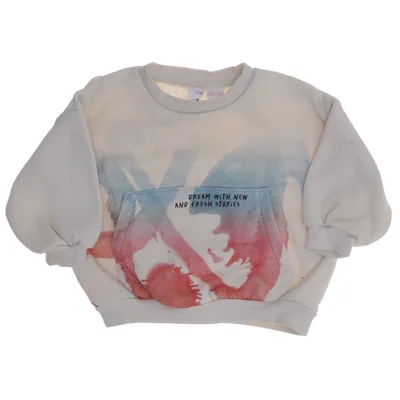 Sweatshirt (Beige, Multicolored) from Zara Cotton, Elastane