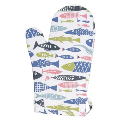Oven mitts (White, Multicolored) from Klippan Cotton