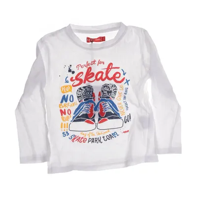 Long sleeve T-shirt (White, Red, Blue) from Tissaia Basics Cotton