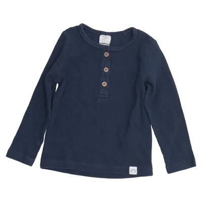 T-shirt manches longues (Bleu) de Lindex Baby Coton, Élasthane