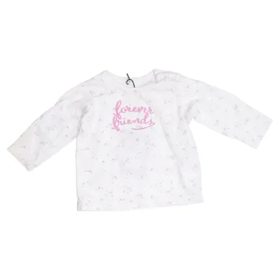 Lange mouwen shirt (Wit, Roze) van Benetton Baby Katoen