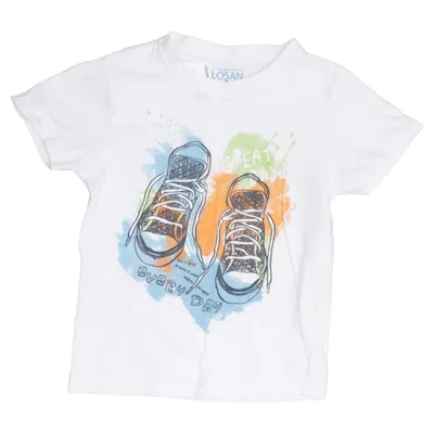 T-shirt (Vit, Flerfärgad) från Losan Bomull