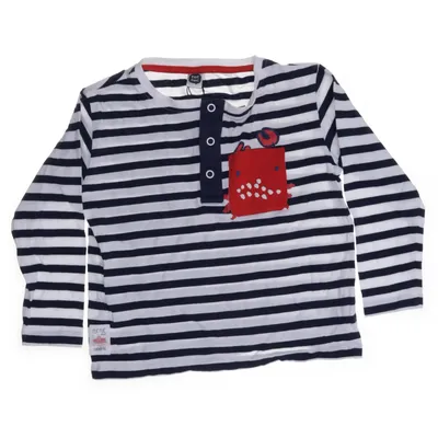 Henley shirt (Blauw, Wit, Rood) van Tuc Tuc Katoen