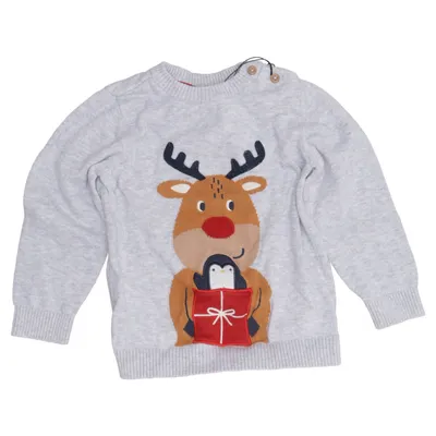 Kersttrui (Grijs, Meerkleurig) van Baby C&A Katoen
