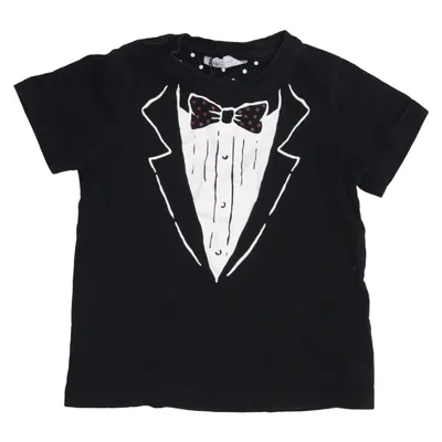 T-shirt (Sort, Hvid) fra Kids by Lindex Bomuld