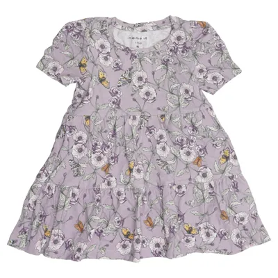 Robe (Violet, Multicolore) de Name It Élasthane, Coton biologique