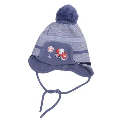 Bobble hat (Blue, White) from Ambra Acrylic