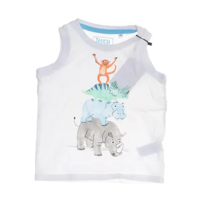 Tank Top (White, Multicolored) from Tough Team Cotton